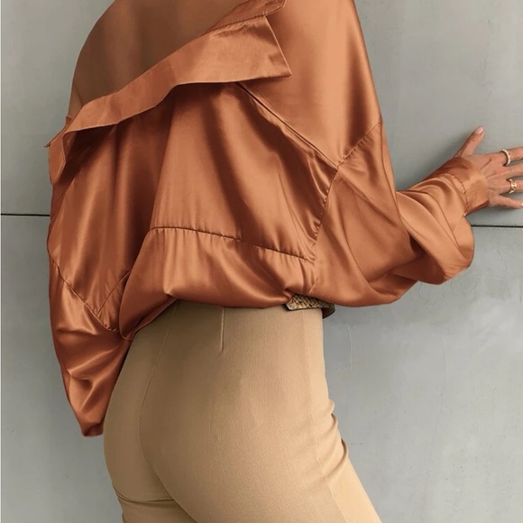 Three Blouses, one great price! Bishop Sleeve Button Up
Solid Blouse Style 31 - Picture 4 of 5